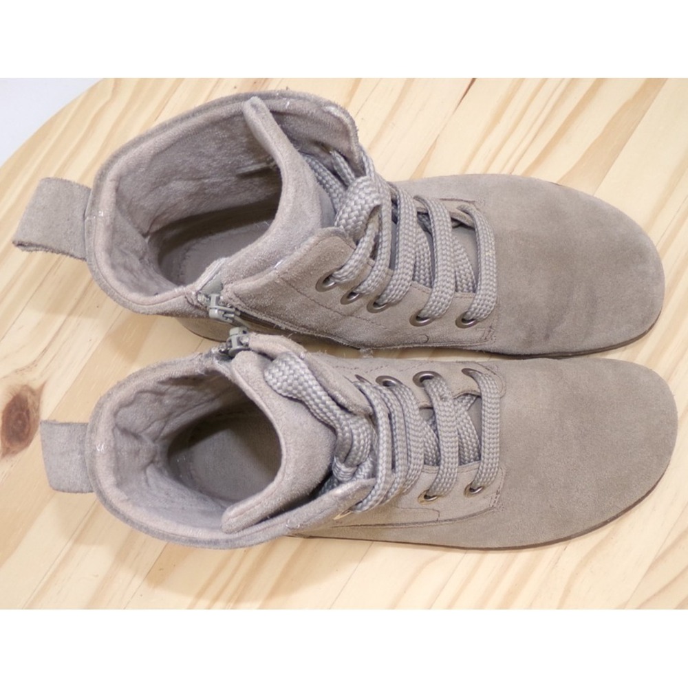 Groundies Salzburg Barefoot Boots, Women’s Taupe Suede Lace-Up Ankle Boots - Picture 6 of 10